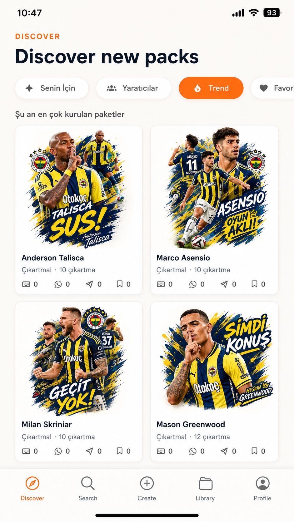 Keşfet akışı ekran görüntüsü